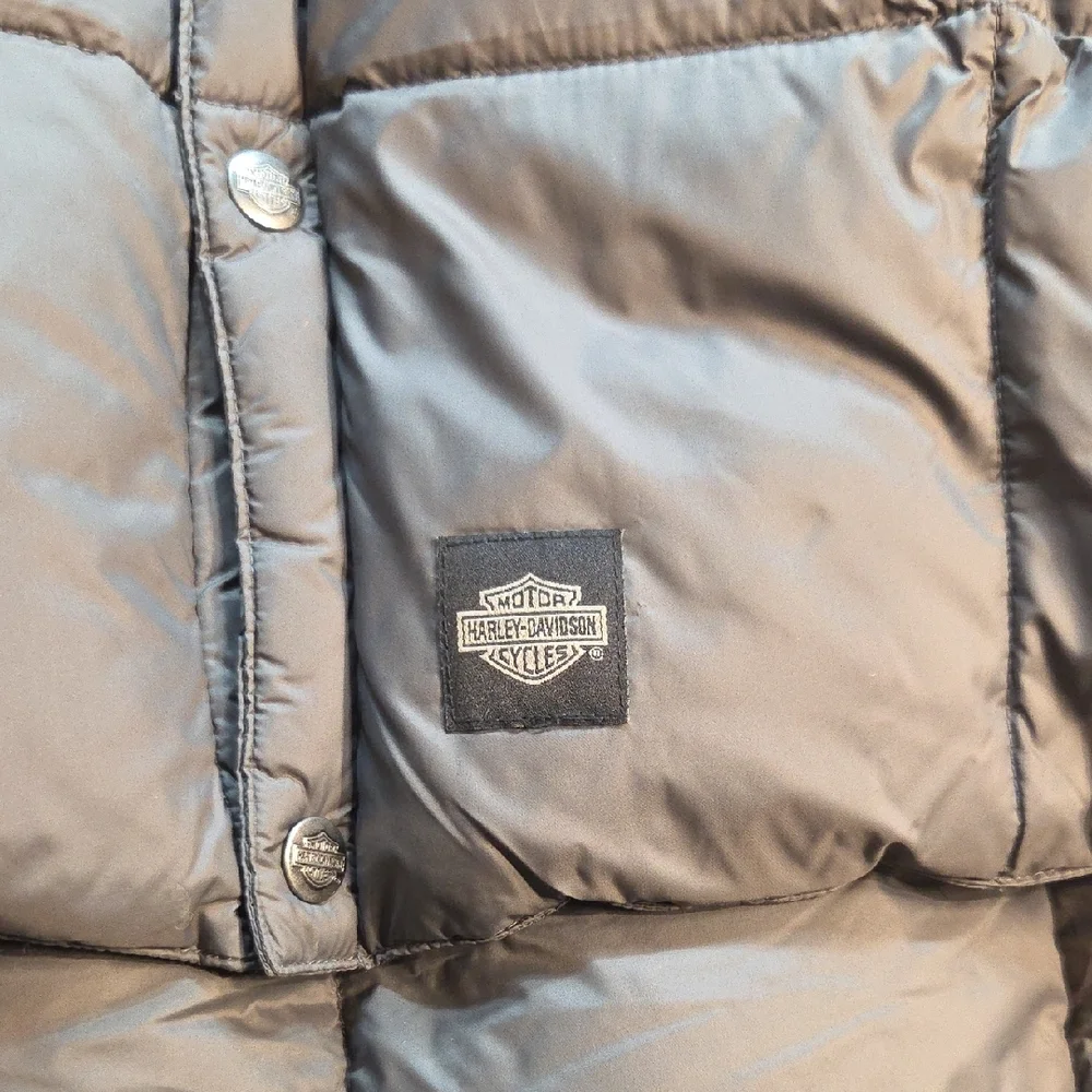 Mens Harley-Davidson Gray Puffer Jacket Size L - Picture 2 of 6